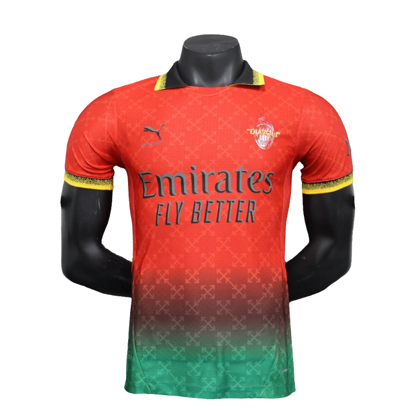 Camisa AC Milan 25/26 Edição Comemorativa - Vermelha - Versão Jogador
