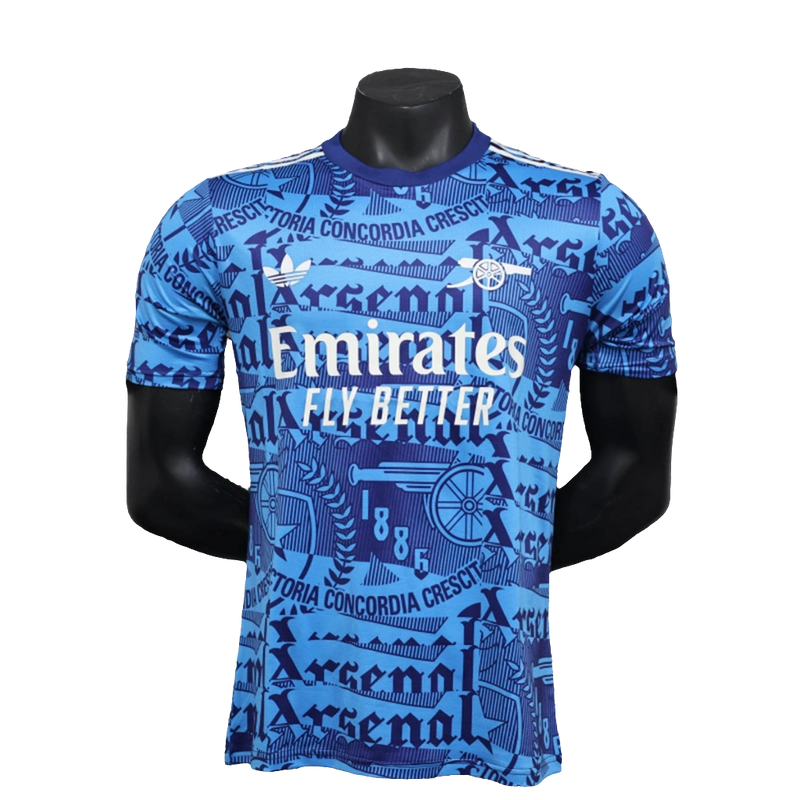 Camisa Arsenal 25/26 Pré-Jogo - Azul - Versão Jogador