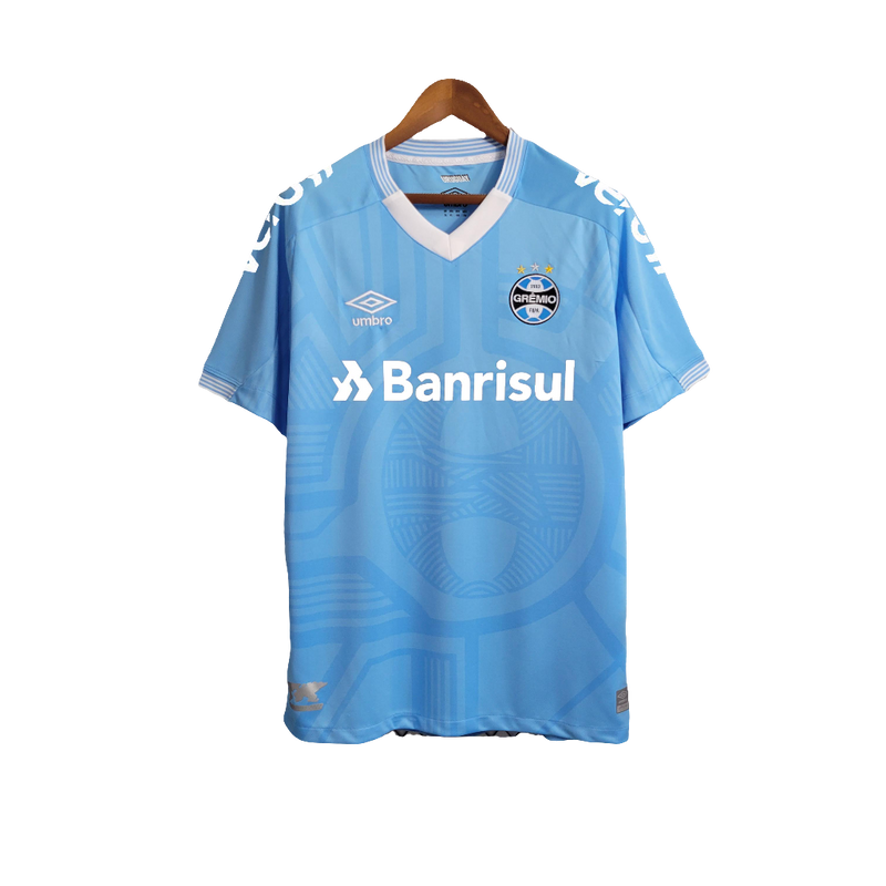 Camisa Grêmio 23/24 Edição Especial - Azul Celeste - Todos os Patrocínios - Versão Torcedor