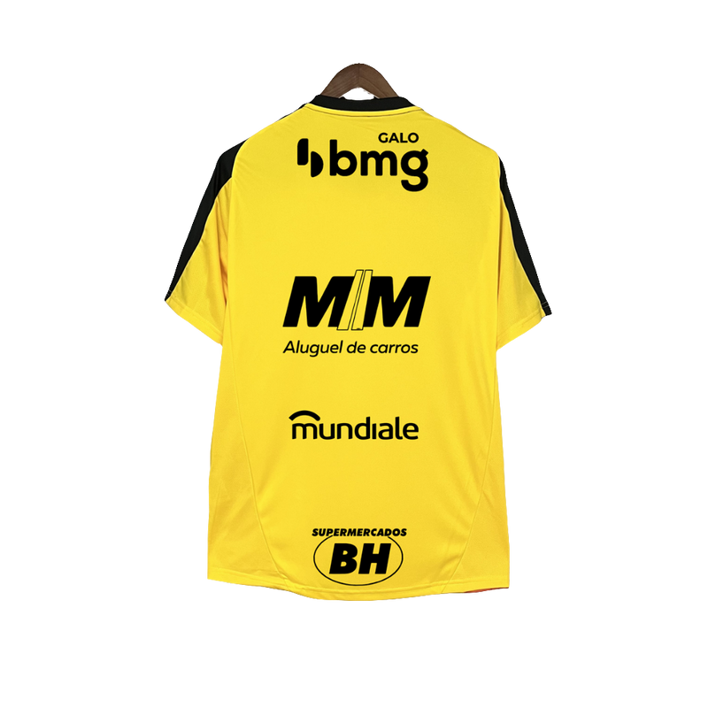 Camisa Atlético Mineiro 25/26 Treino Amarela - Todos os Patrocínios - Versão Torcedor