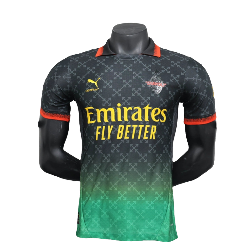 Camisa AC Milan 25/26 Edição Comemorativa - Preta - Versão Jogador
