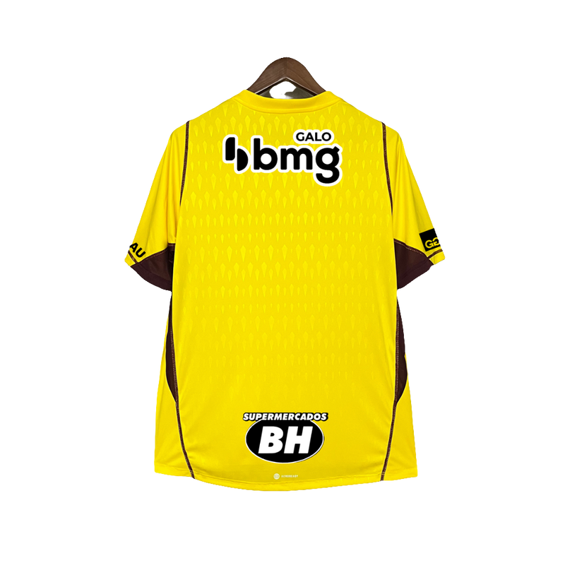 Camisa Atlético Mineiro 24/25 Goleiro - Amarelo - Todos os Patrocínios - Versão Torcedor