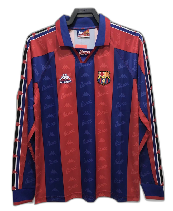 Camisa Barcelona 96/97 I Home - Versão Retrô Manga Longa