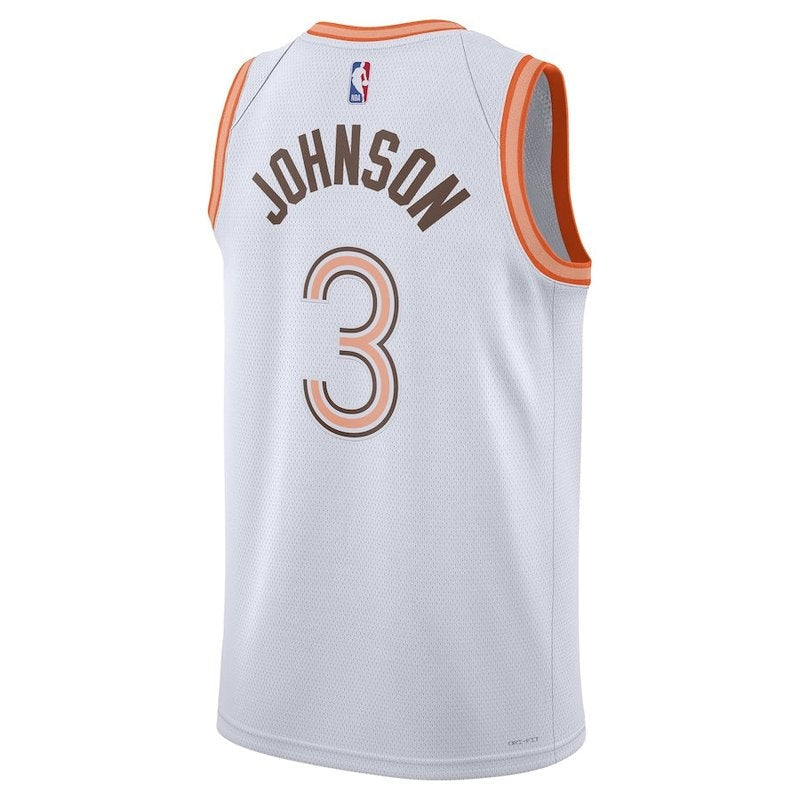 Camisa NBA Keldon Johnson - San Antonio Spurs - 23/24 - Branco - Edição Cidade