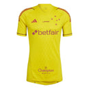 Camisa Cruzeiro 24/25 Goleiro - Amarelo - Todos os Patrocínios - Versão Torcedor